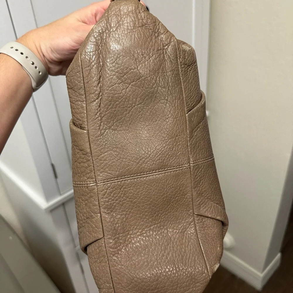 Coach Brooke Taupe Leather Shoulder Bag with Gold Accents - Picture 11 of 11